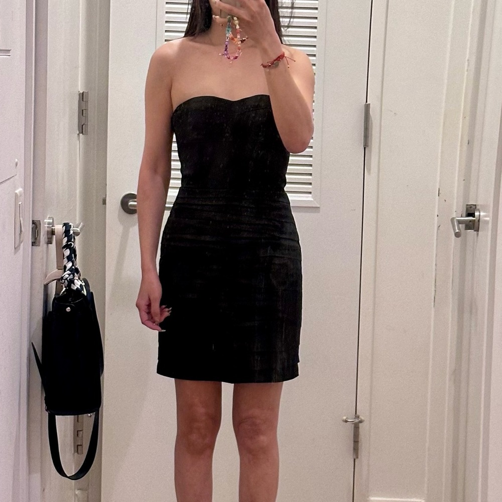 Express satin black dress